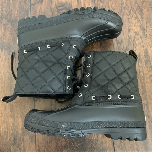 Sperry | Black Quilted Waterproof Duck Boots sz 9 - Picture 2 of 9